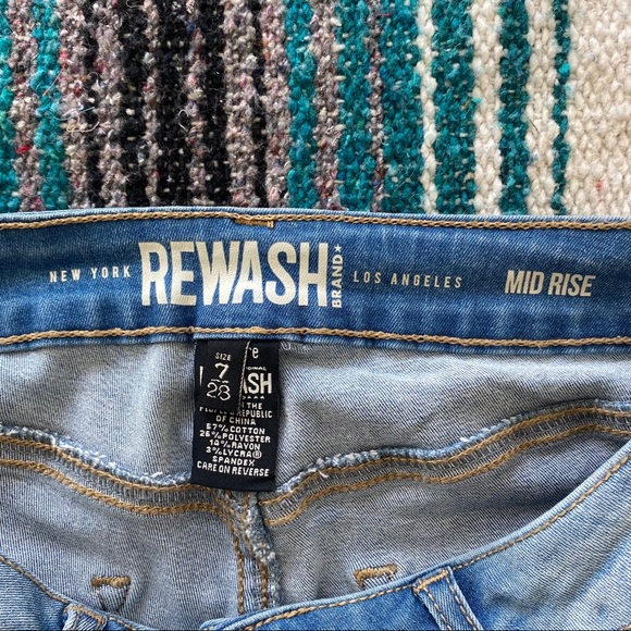 Rewash Brand Mid Rise Ripped Jeans - Picture 3 of 3